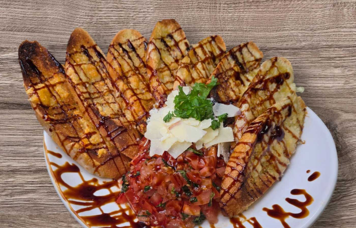 Bruschetta bread appetizers served at Matera Grill and Italian Restaurant in Escanaba, MI