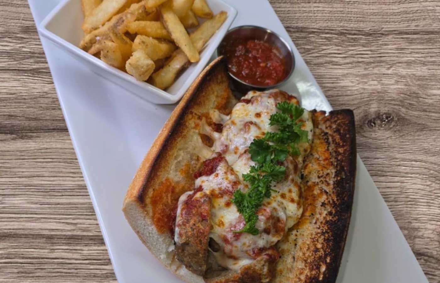 Meatballs sandwich served at Matera Grill and Italian Restaurant in Escanaba, MI